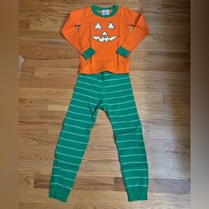 Hanna Andersson Orange and Green Pumpkin pajama set